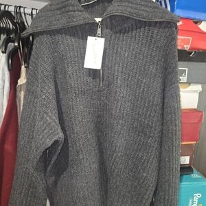 Universal Thread Charcoal Zip-Up Sweater for Men